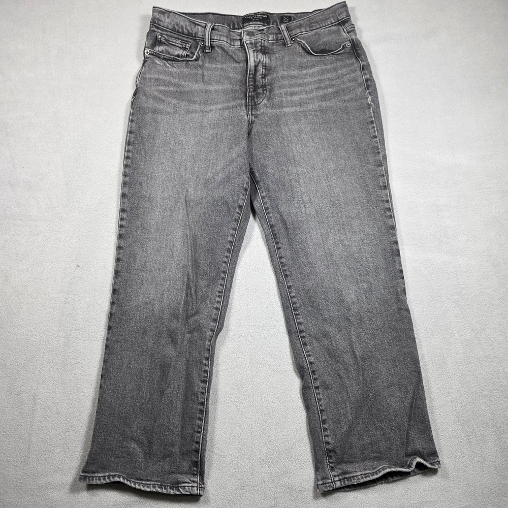 Lucky Brand Jeans Womens 12 Gray Ankle High Rise Drew Stretch Faded